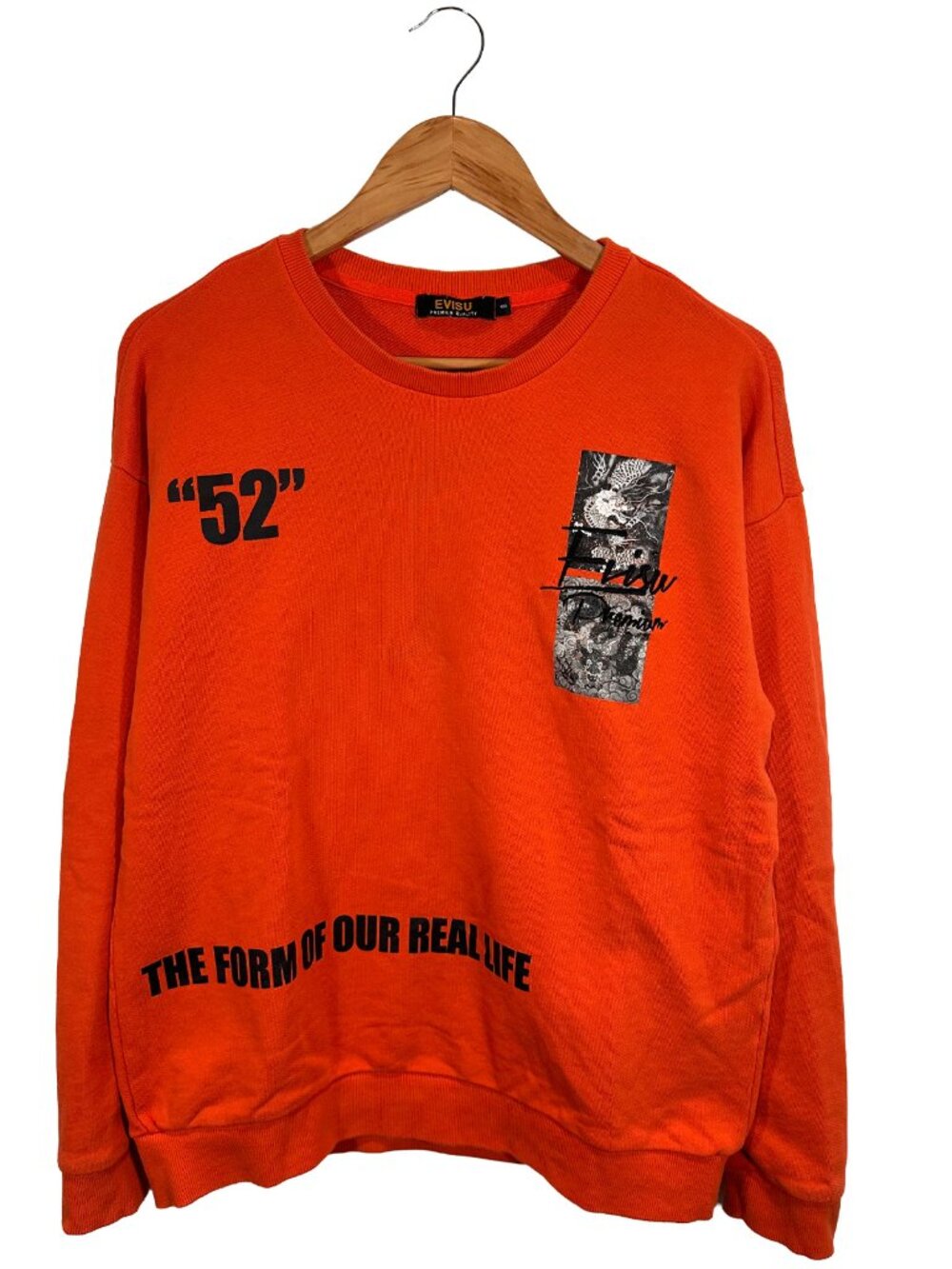 EVISU The Form of Our Real Life Pullover Sweatshirt Size L